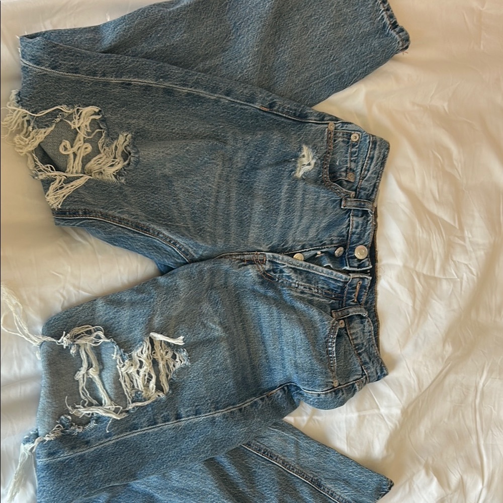 Aeropostale 90s Baggy Blue Distressed Jeans